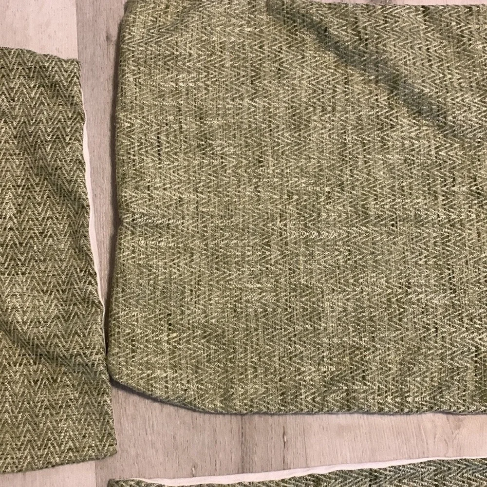 Aesthetic Abode Set of 3 Sage Green Chevron Woven Pillow Covers 20x20 Boho